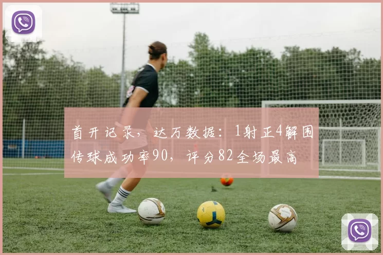 首开记录，达万数据：1射正4解围传球成功率90，评分82全场最高